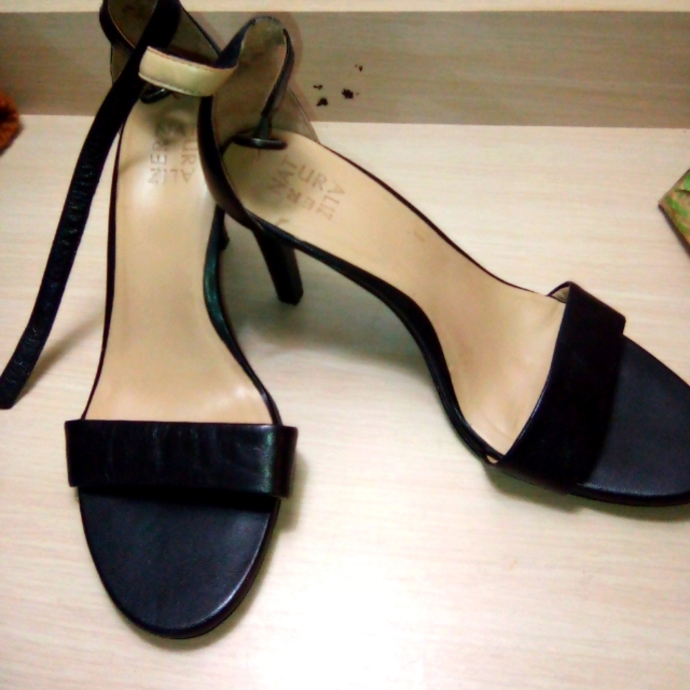 Black strappy heels